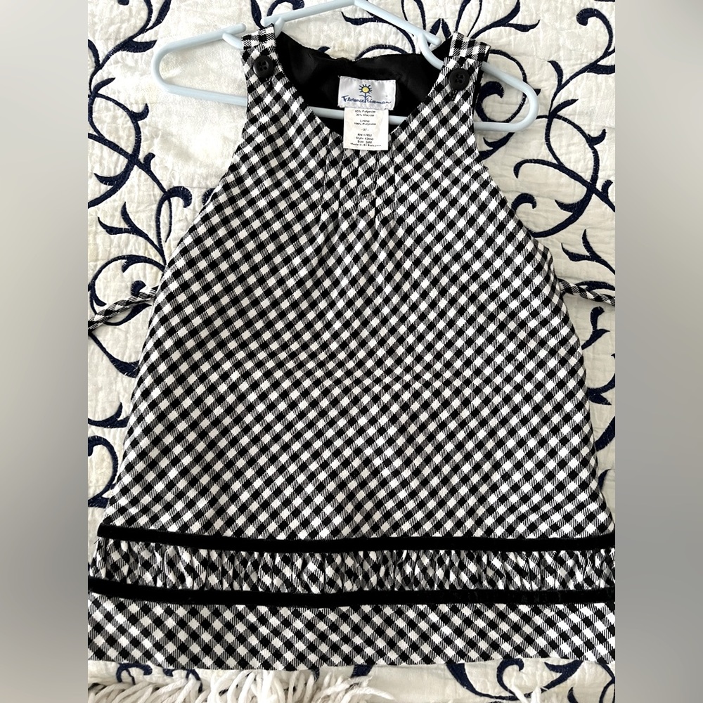Florence Eisman 24 month black and white dress with velvet piping